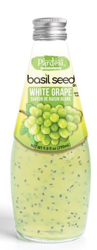 Basil seed with White grape flavor 290 ML * 24