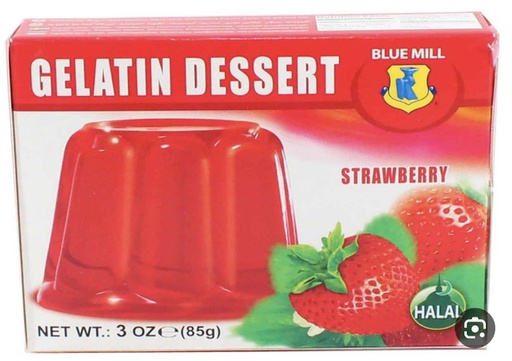 [PM-01325] Blue Mill Gelatin Strawberry (48 x 85 gr.)