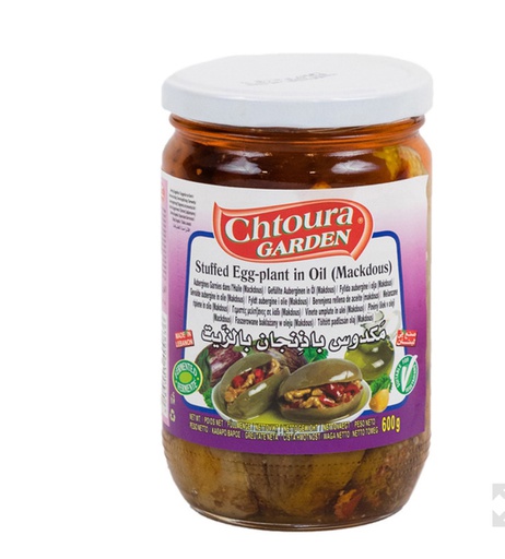 [mk 009] Chtoura Garden, Stuffed Eggplant in Oil, Makdous, Jars, Lebanon, 600x12